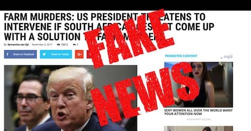 fake news donald trump south africa